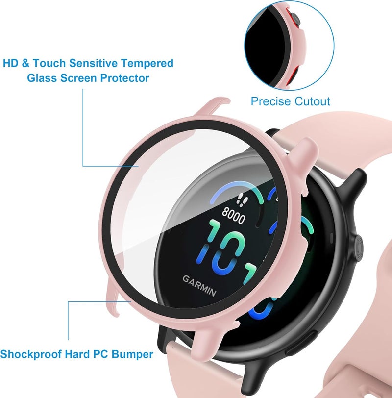 Tiorecime 6 Pack Case for Garmin Vivoactive 6 with Tempered Glass Screen Protector, Shockproof Hard PC Bumper Protective Cover Compatible with Garmin Vivoactive 6 - Image 2